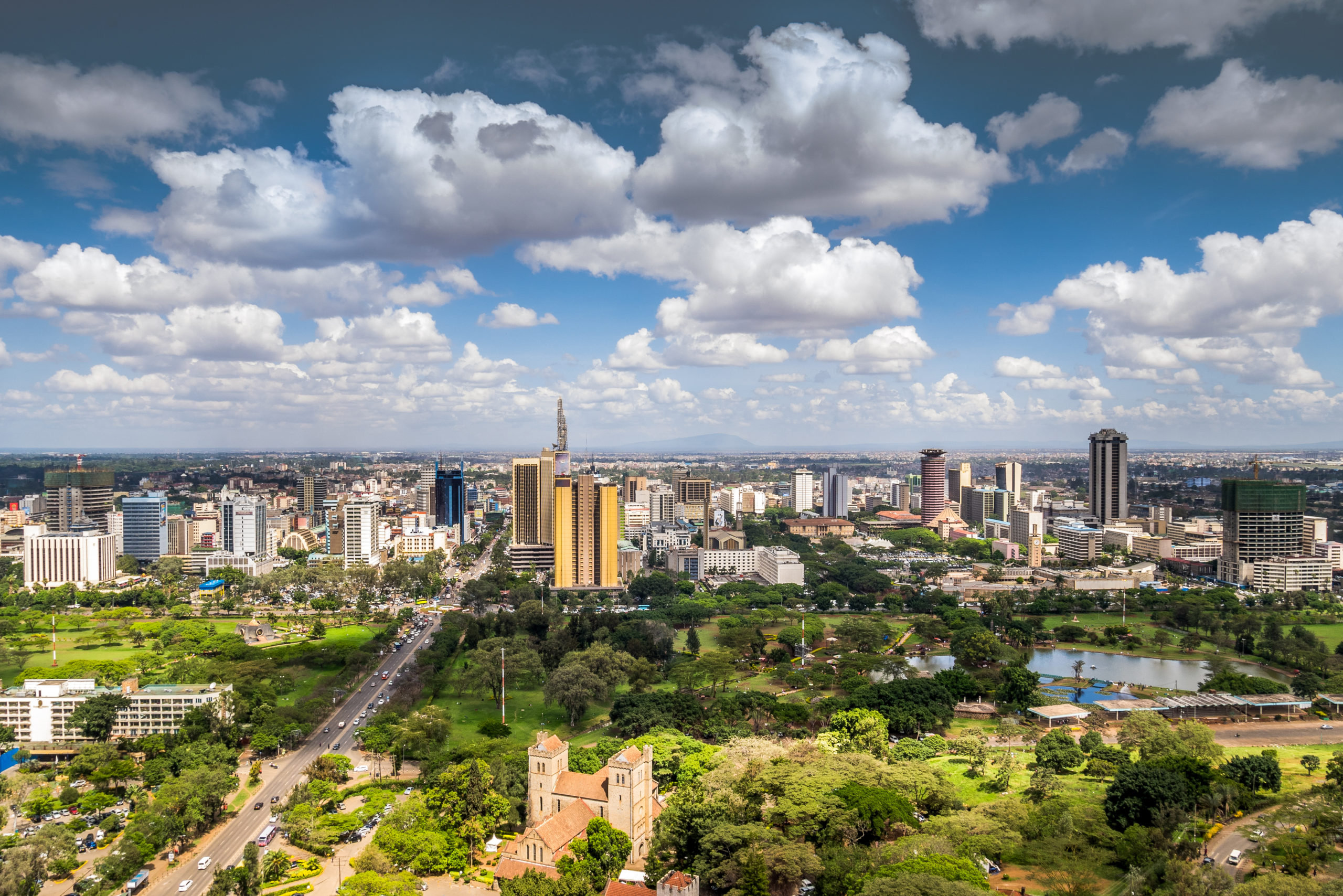Nairobi downtown - capital city of Kenya The modern Nairobi city centre